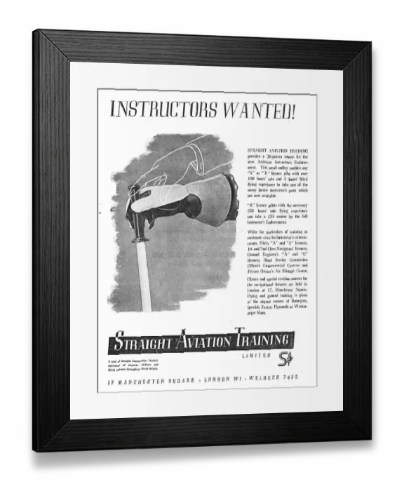 Framed Print : Straight Aviation Recruitment - Flying Instructors Framed Print : Straight Aviation Recruitment - Flying Instructors