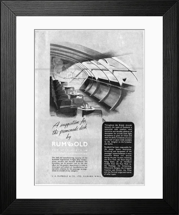 Framed Print : Rumbold Aircraft Seating