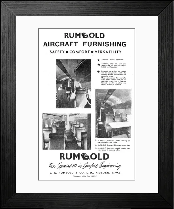Framed Print : Rumbold Aircraft Seating Framed Print : Rumbold Aircraft Seating
