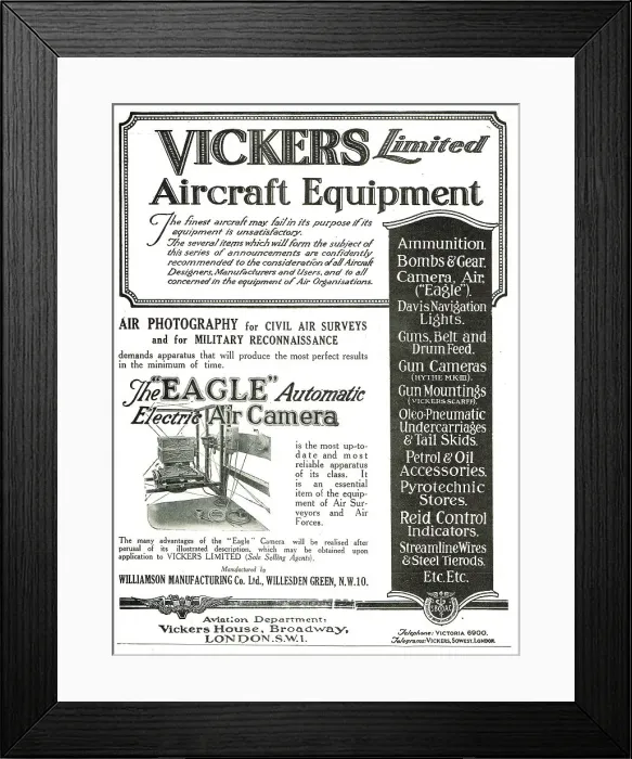 Framed Print : Vickers Eagle Automatic Electric Air Camera Framed Print : Vickers Eagle Automatic Electric Air Camera