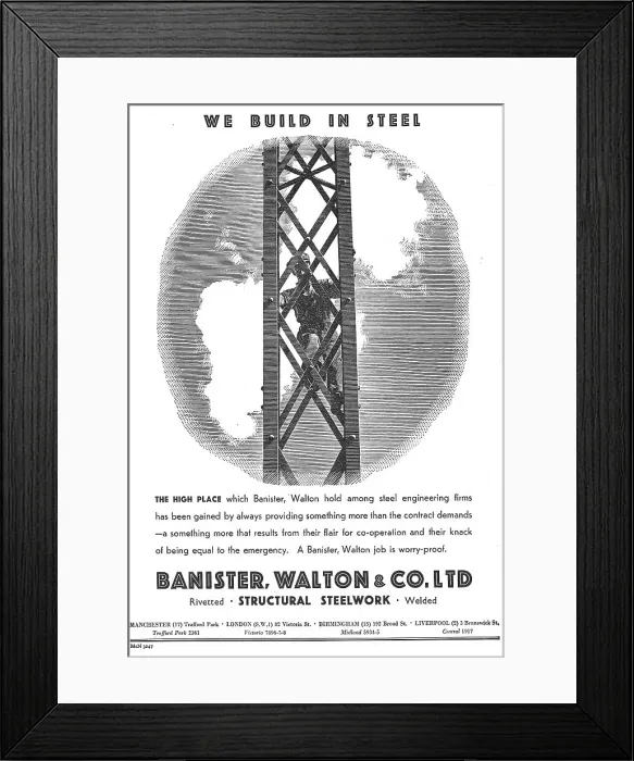 Framed Print : Banister Walton & Co - Structural Steelwork Framed Print : Banister Walton & Co - Structural Steelwork