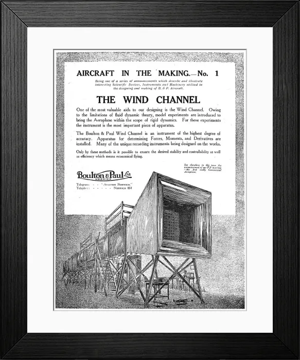 Framed Print : Boulton & Paul Wind Channel Framed Print : Boulton & Paul Wind Channel
