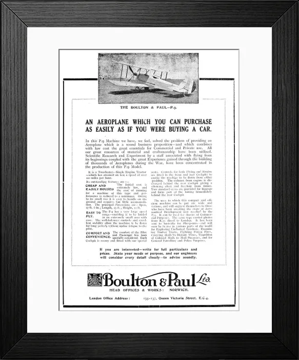 Framed Print : Boulton & Paul P9 Framed Print : Boulton & Paul P9