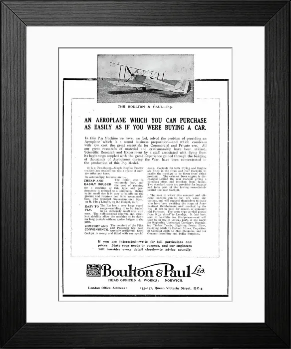 Framed Print : Boulton & Paul P9 Framed Print : Boulton & Paul P9