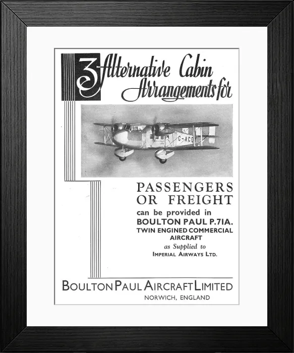 Framed Print : Boulton Paul P71a Transport Aircraft Framed Print : Boulton Paul P71a Transport Aircraft
