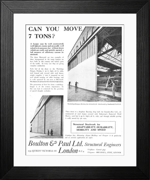 Framed Print : Boulton & Paul - Aircraft Hangars At Heston Framed Print : Boulton & Paul - Aircraft Hangars At Heston