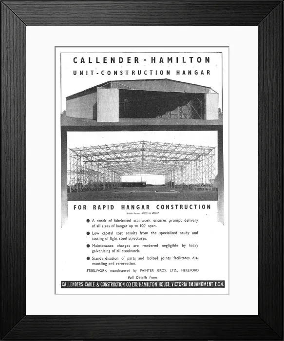 Framed Print : Callender-Hamilton Construction Hangars Framed Print : Callender-Hamilton Construction Hangars