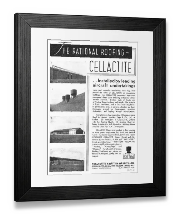 Framed Print : Cellactite Roofing For Aircraft Hangars Framed Print : Cellactite Roofing For Aircraft Hangars
