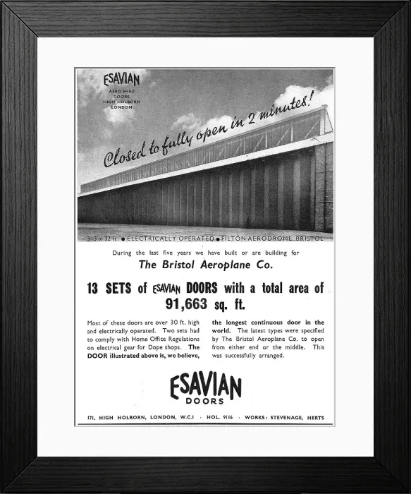 Framed Print : Esavian Folding & Sliding Doors For Aircraft Hangars- Filton Framed Print : Esavian Folding & Sliding Doors For Aircraft Hangars- Filton