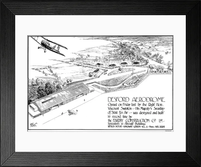 Framed Print : Fairby Construction Co Ltd: Desford Aerodrome Framed Print : Fairby Construction Co Ltd: Desford Aerodrome