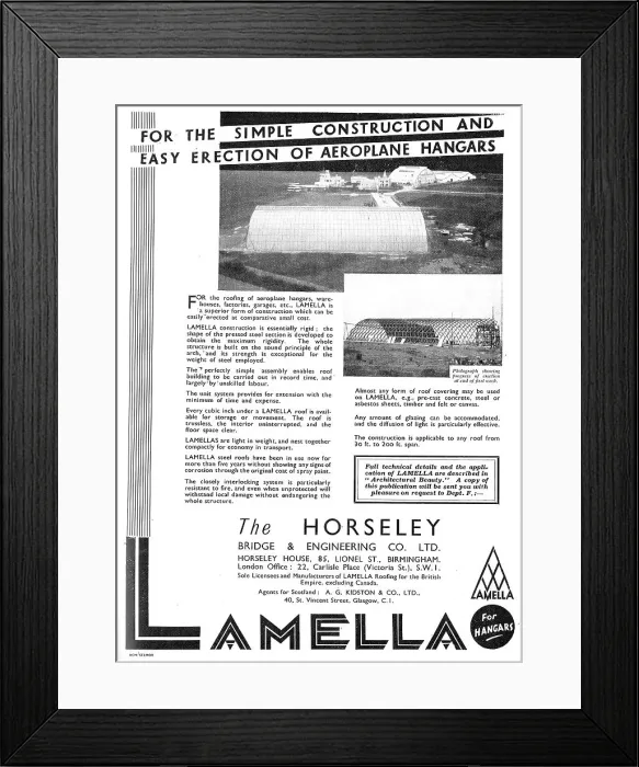 Framed Print : Horseley Bridge Lamella Aircraft Hangars Framed Print : Horseley Bridge Lamella Aircraft Hangars