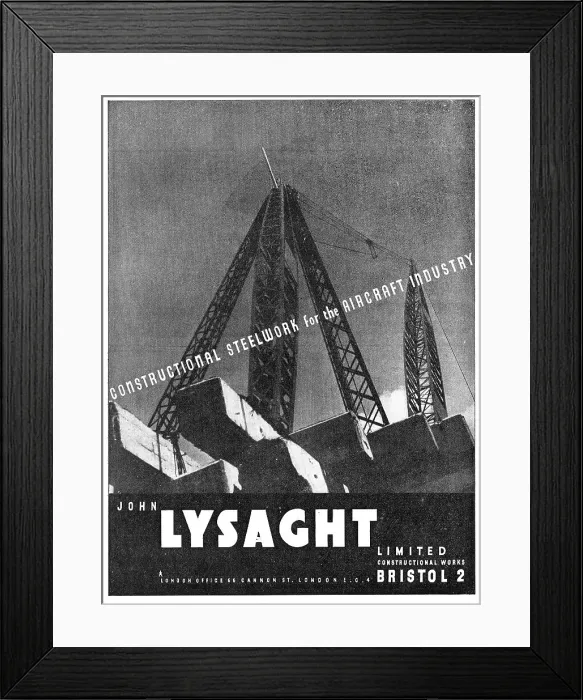 Framed Print : Lysaght Constructional Steelwork For The Aircraft Industry Framed Print : Lysaght Constructional Steelwork For The Aircraft Industry