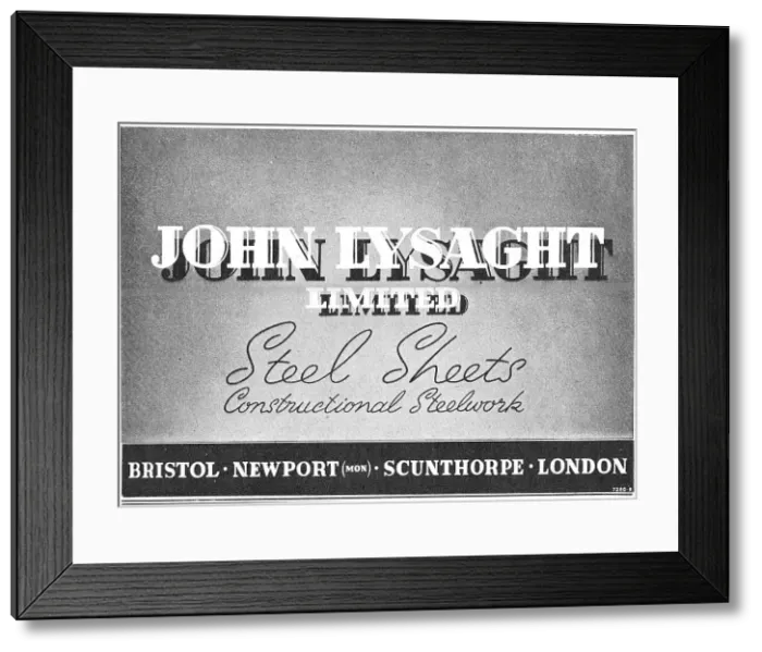 Framed Print : Lysaght Constructional Steelwork For The Aircraft Industry Framed Print : Lysaght Constructional Steelwork For The Aircraft Industry