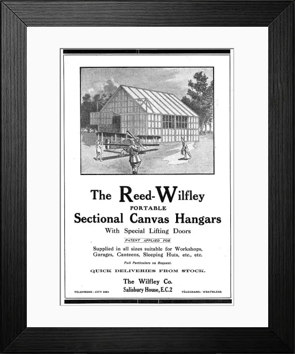 Framed Print : Reed-Wilfley Sectional Canvas Aircraft Hangars Framed Print : Reed-Wilfley Sectional Canvas Aircraft Hangars