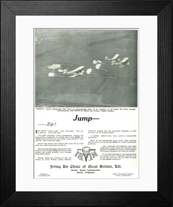 Framed Print : Irvin Air Chutes - RAF Parachutists Framed Print : Irvin Air Chutes - RAF Parachutists