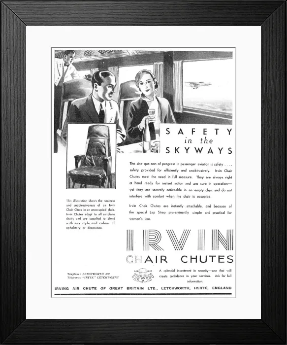 Framed Print : Irvin Chair Chute Parachutes Framed Print : Irvin Chair Chute Parachutes