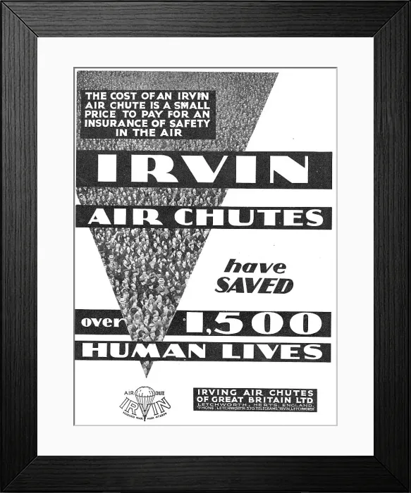 Framed Print : Irvin Parachutes: Air Chute Framed Print : Irvin Parachutes: Air Chute