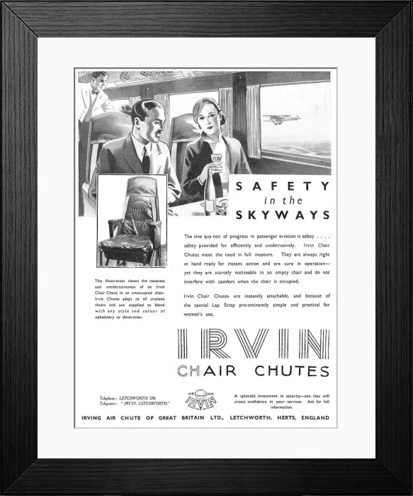 Framed Print : Irvin Parachutes: Air Chute Framed Print : Irvin Parachutes: Air Chute