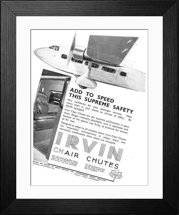 Framed Print : Irvin Parachutes: Air Chute Framed Print : Irvin Parachutes: Air Chute