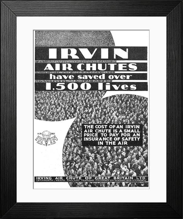 Framed Print : Irvin Air Chutes - Parachutes Framed Print : Irvin Air Chutes - Parachutes
