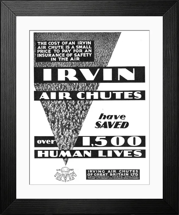 Framed Print : Irvin Air Chutes - Parachutes Framed Print : Irvin Air Chutes - Parachutes