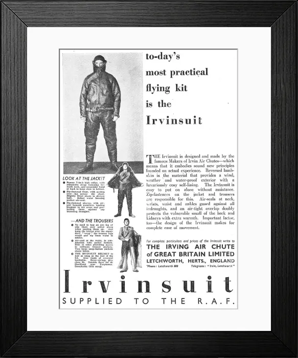 Framed Print : Irvin Irvinsuit- Parachutes Framed Print : Irvin Irvinsuit- Parachutes