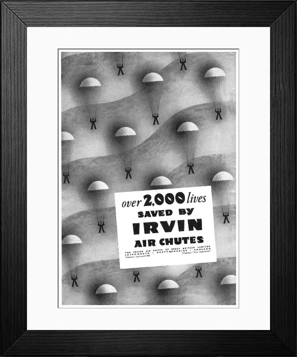 Framed Print : Irvin Air Chutes : Para Suits: Parachutes : Caterpillar Club Framed Print : Irvin Air Chutes : Para Suits: Parachutes : Caterpillar Club