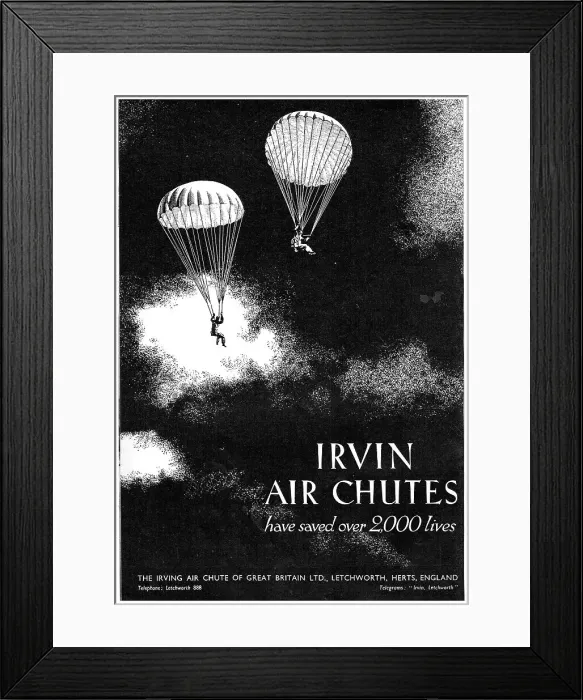 Framed Print : Irvin Air Chutes : Para Suits: Parachutes : Caterpillar Club Framed Print : Irvin Air Chutes : Para Suits: Parachutes : Caterpillar Club