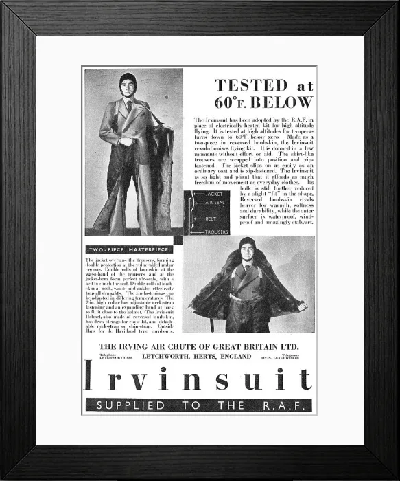 Framed Print : Irvin Parachutes - Irvinsuit Framed Print : Irvin Parachutes - Irvinsuit