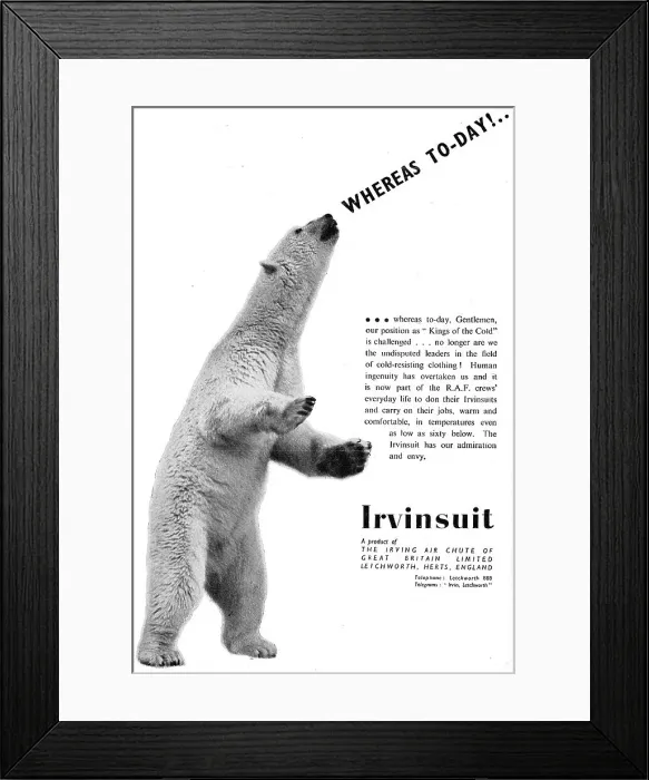 Framed Print : Irvin Parachutes - Irvinsuit Framed Print : Irvin Parachutes - Irvinsuit