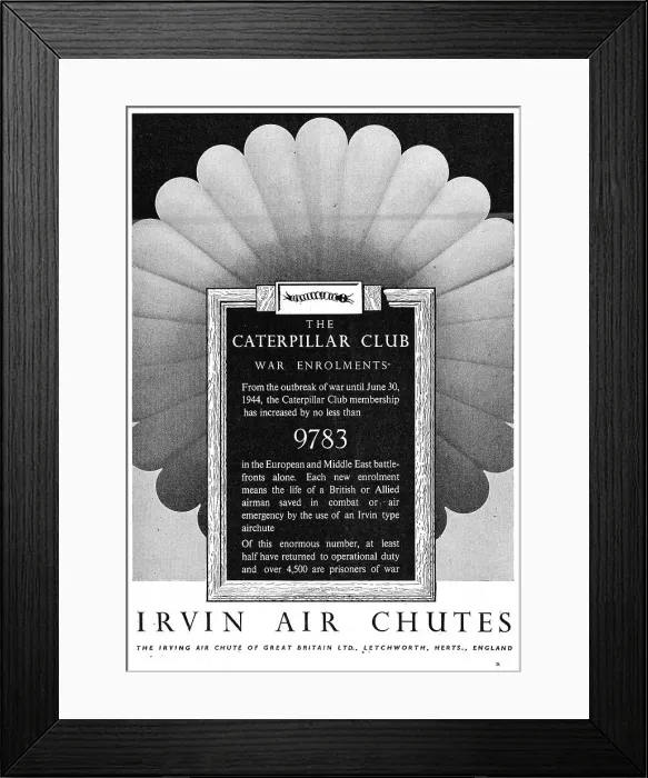 Framed Print : Irvin Air Chutes - Caterpillar Club War Enrolments Framed Print : Irvin Air Chutes - Caterpillar Club War Enrolments