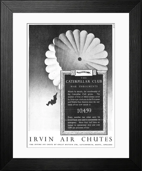 Framed Print : Irvin Air Chutes - Caterpillar Club War Enrolments Framed Print : Irvin Air Chutes - Caterpillar Club War Enrolments