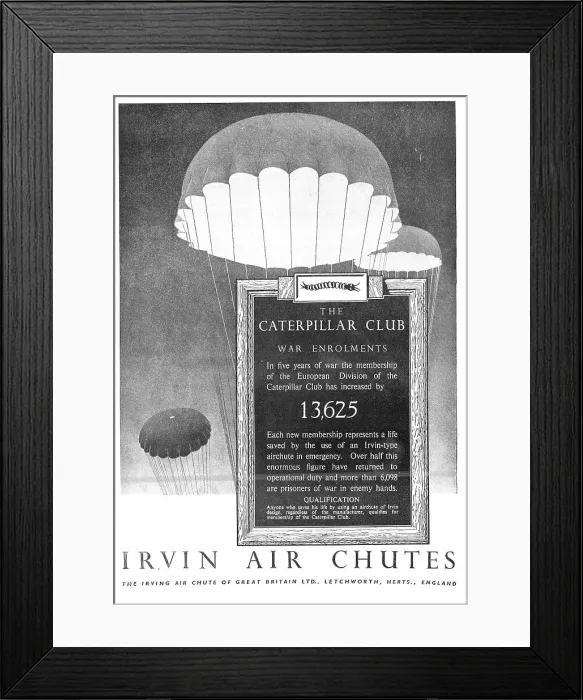 Framed Print : Irvin Air Chutes - Caterpillar Club War Enrolments Framed Print : Irvin Air Chutes - Caterpillar Club War Enrolments