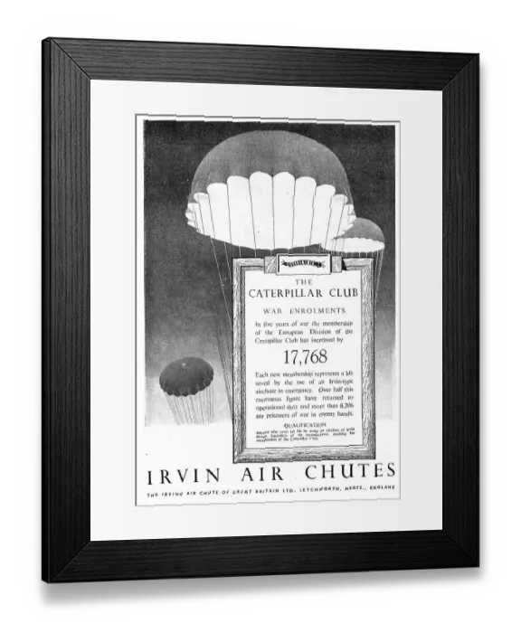 Framed Print : Irvin Air Chutes - Caterpillar Club War Enrolments Framed Print : Irvin Air Chutes - Caterpillar Club War Enrolments