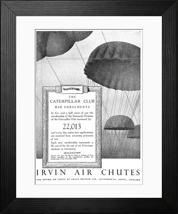 Framed Print : Irvin Air Chutes - Caterpillar Club War Enrolments Framed Print : Irvin Air Chutes - Caterpillar Club War Enrolments
