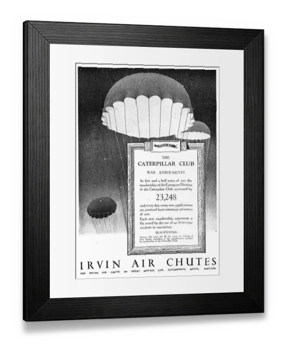 Framed Print : Irvin Air Chutes - Caterpillar Club War Enrolments Framed Print : Irvin Air Chutes - Caterpillar Club War Enrolments