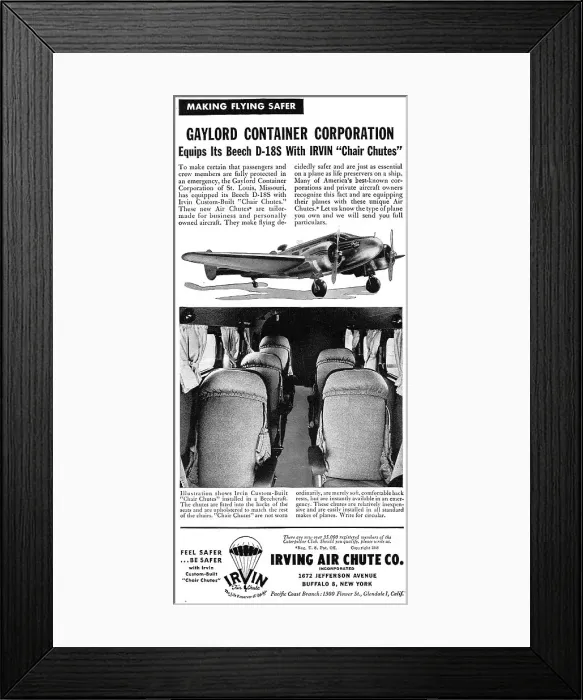 Framed Print : Irvin Chair Chutes Framed Print : Irvin Chair Chutes