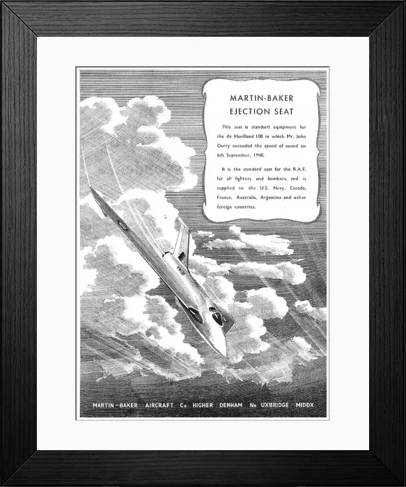 Framed Print : Martin-Baker Ejection Seats - DH.108 Framed Print : Martin-Baker Ejection Seats - DH.108
