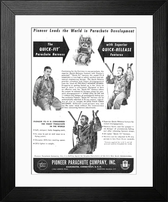 Framed Print : Pioneer Parachutes Framed Print : Pioneer Parachutes