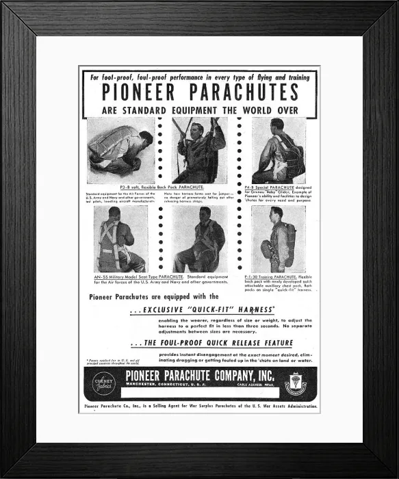 Framed Print : Pioneer Parachutes Framed Print : Pioneer Parachutes