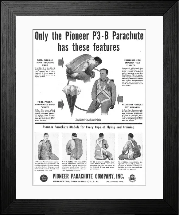 Framed Print : Pioneer P3-B Parachute Framed Print : Pioneer P3-B Parachute