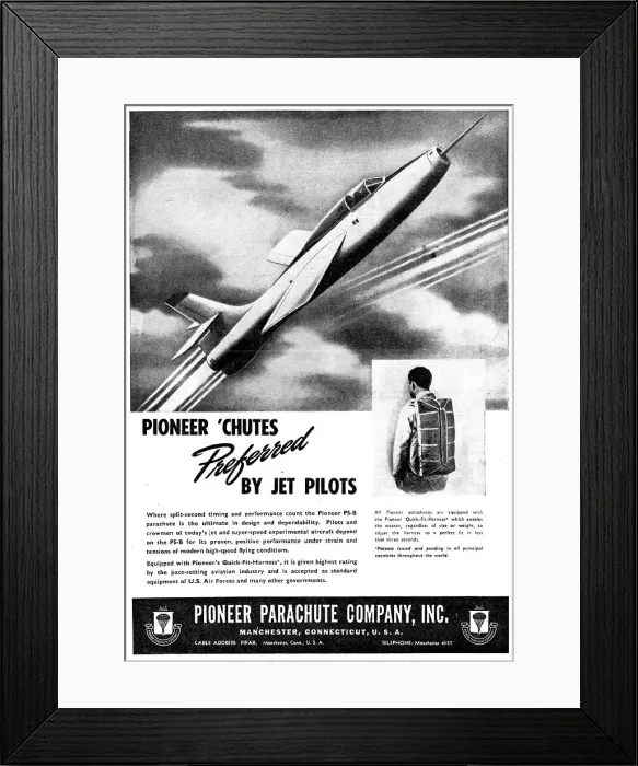 Framed Print : Pioneer Parachutes 1950 Framed Print : Pioneer Parachutes 1950