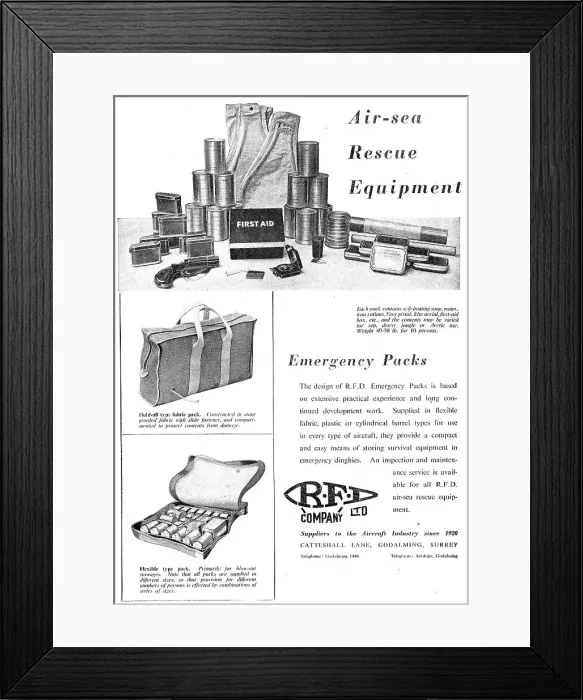 Framed Print : RFD Air-Sea Rescue Equipment Framed Print : RFD Air-Sea Rescue Equipment