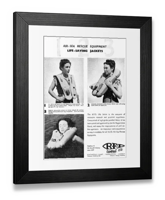 Framed Print : RFD Air-Sea Rescue Equipment Framed Print : RFD Air-Sea Rescue Equipment