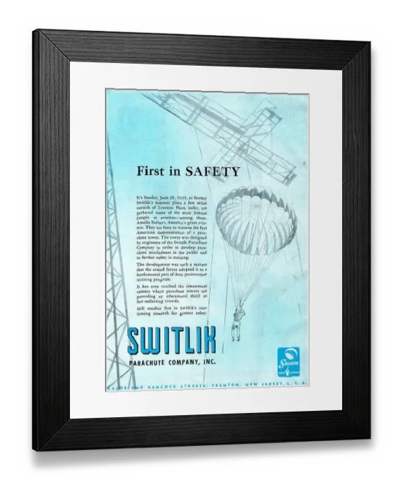 Framed Print : Switlik Parachutes Framed Print : Switlik Parachutes
