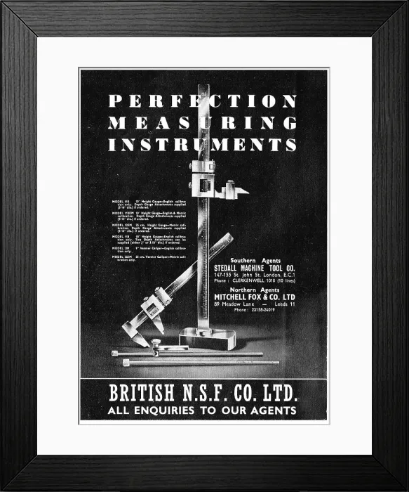 Framed Print : British N.S.F. Precision Measuring Instruments Framed Print : British N.S.F. Precision Measuring Instruments