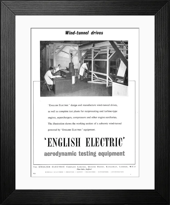 Framed Print : English Electric Wind Tunnel Drives Framed Print : English Electric Wind Tunnel Drives