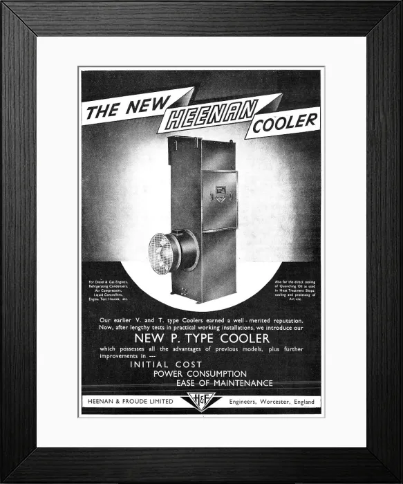 Framed Print : Heenan & Froude V & T Type Industrial Coolers Framed Print : Heenan & Froude V & T Type Industrial Coolers