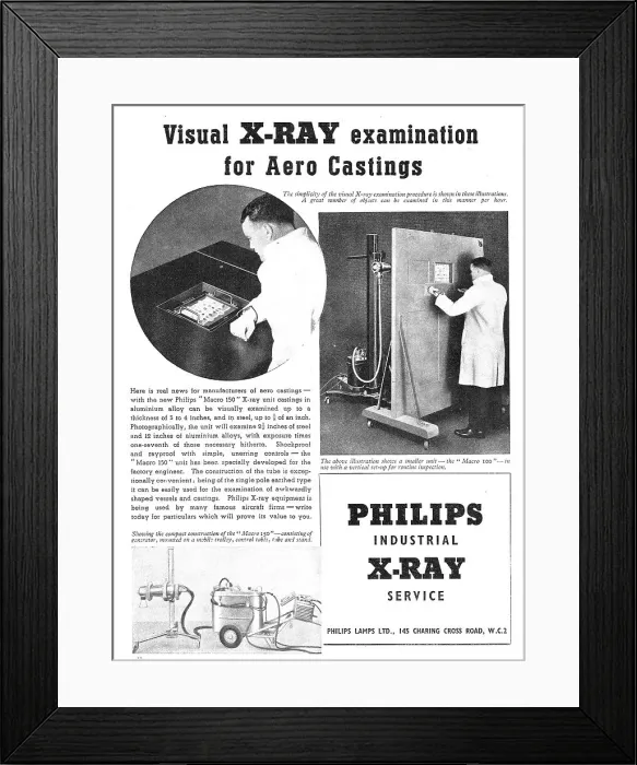Framed Print : Philips Industrial X-Ray Service 1939 Framed Print : Philips Industrial X-Ray Service 1939