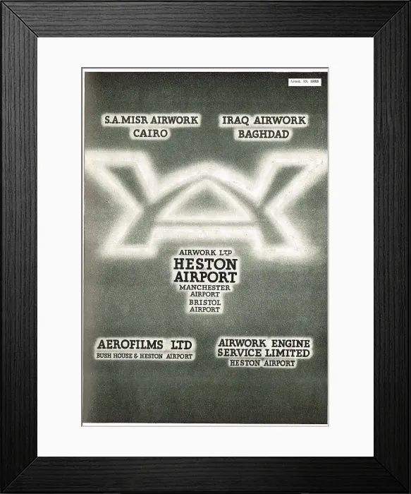 Framed Print : Airwork and Aerofilms At Heston Airport Framed Print : Airwork and Aerofilms At Heston Airport